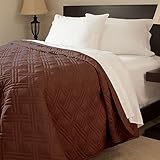 Lavish Home Solid Color Bed Quilt, Full/Queen, Chocolate