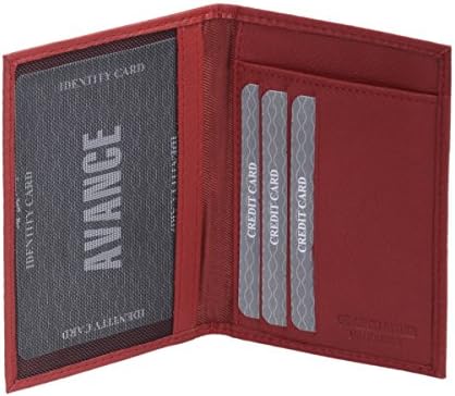 Avanco Men's ID Card Holder 4.7 x 3.5 x 0.2 inch Cherry