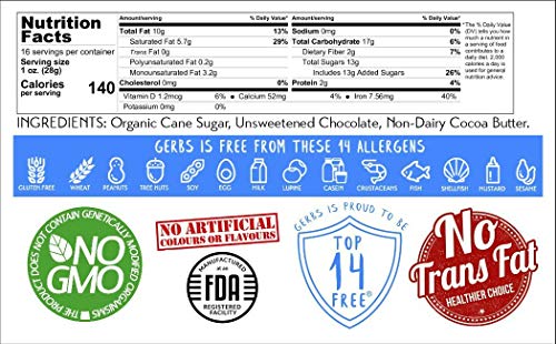 Miniature Dark Chocolate Chips, 1 LB (semi-sweet) by Gerbs - Top 14 Food Allergen Free & NON GMO - Product of Canada - Thumbnail 3