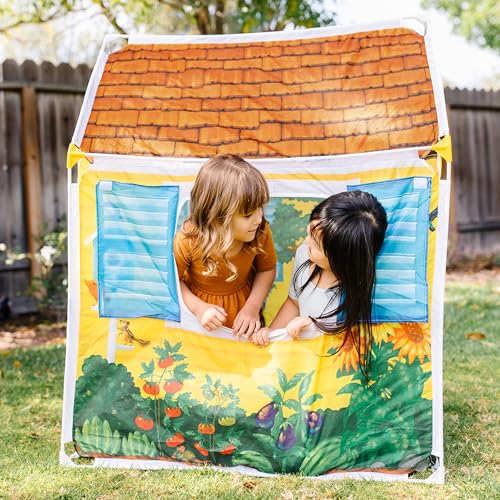 Melissa & Doug Cozy Cottage Fabric Play Tent and Storage Tote, Yellow
