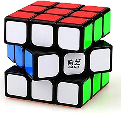 Etailor 3x3x3 QIYI Black Background Rubiks Magic Ultra Smooth High Stability Speed Cube 3D-Puzzle Cube Recommended for 3-99 yrs (Multicolor)
