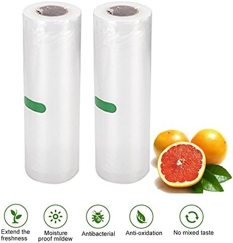 2 Pack Vacuum Sealer Storage Bag Rolls for Food Saver - 10" x 16.5' Commercial Grade Bag Rolls, Sous Vide Bags, Food Vac Storage &amp; Heat Seal, Vacuumsealer Saver, Microwave &amp; Freezer Safe