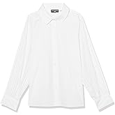 Karl Lagerfeld Womens Long Sleeve Poplin Woven Blouse