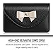 FYY 100% Handmade Premium Leather Business Name Card Case Universal Card Holder with Magnetic Closure (Hold 30 pics of cards) Black
