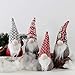 EDLDECCO Christmas Gnome Pack of 4 Plush Yule Santa Nisse Figurine Plush Swedish Nordic Tomte Scandinavian Elf X'Mas Holiday Party Home Decor Ornaments (Grey, 4)