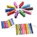 【150 Pieces】 Wooden Clips,MCIRCO Mini Colored Natural Wooden Clothespins Photo Paper Peg Pin Craft Clips with Jute Twine