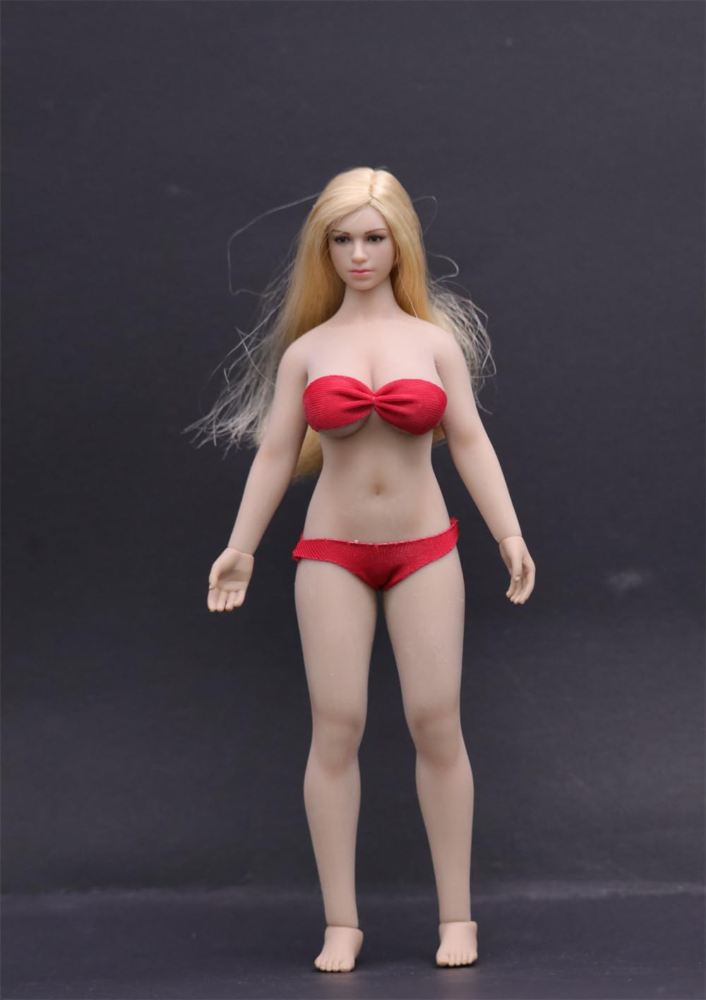 OBEST Red Bikini Female Action Figure, Seamless Steel Frame, Busty Body, Head Carving, Wheat Skin (T05B)