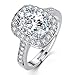 Swarovski Crystal Ring Platinum Plated Zircon for Woman Size Adjustable