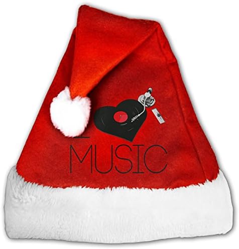 FarAwayFromHome Love Music Heart CD Velvet Santa Hat Christmas Hat For Child Xmas Hat