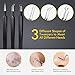 Blackhead Remover, ElleSye 8-PCS Blackhead Remover Tweezers Kit & Nail Scraper, Pimple Comedone Extractor Tool Set Risk Free Treatment for Blemish Acne Zit with Antibacterial Coating Handle