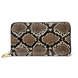 Lsjuee Carteras de Piel de Serpiente marrón para Tarjetas de crédito para Mujer Estuche para Tarjetas con Cremallera de…