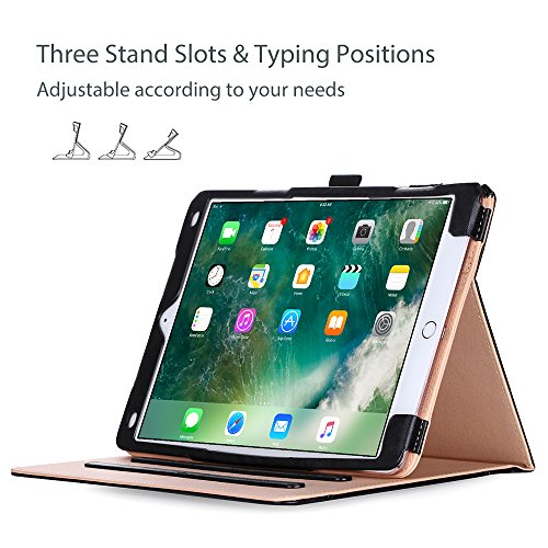 ProCase iPad Pro 10.5 Case - Vintage Stand Folio Case Cover for Apple iPad Pro 10.5 Inch 2017, Multiple Viewing Angles, with Apple Pencil Holder -Black