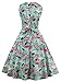 Wellwits Women's Crewneck Sleeveless Hepburn 1950s Vintage Swing Cocktail Dress