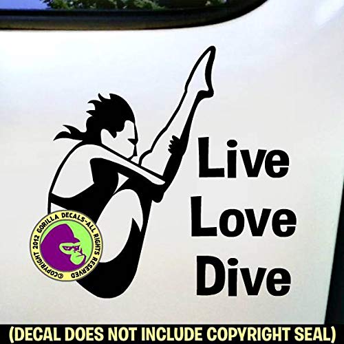 LIVE LOVE DIVE Springboard Female Diver Diving Vinyl Decal Sticker A