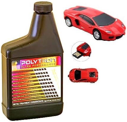 Polytron Metal Treatment Concentrate Oil Additive (MTC) 1/2 Qt (16oz) Bottle + Complimentary Lamborghini Shaped USB Drive 2-Piece Bundle