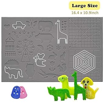 Amazon Com Dikale 3d Pen Mat 16 4 X 10 9 Inch Upgraded 3d Printing Pen Silicone Design Mat With Basic And Animal Patterns Large Silicone Mat With 2 Finger Protectors 3d Pens Drawing Tools