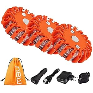 Led-waarschuwingslamp, auto voertuig, noodlicht, straatblokkering, signaallamp, oplaadbaar, oranje lamp, magneetvoet met…