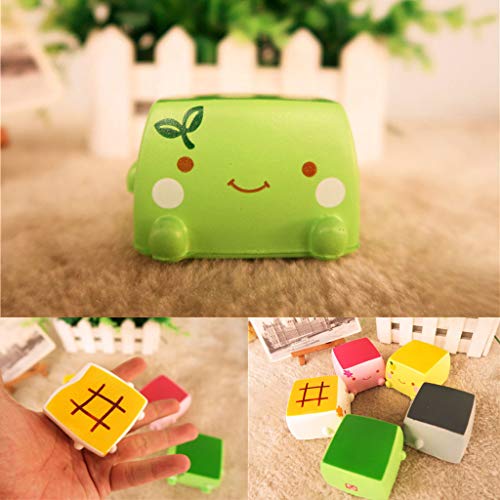 DIGOOD Adorable Simulated tofu Squishies Toy Super Slow Rising Kids Adults Stress Reliever Toys Gifts (Green) - Thumbnail 2