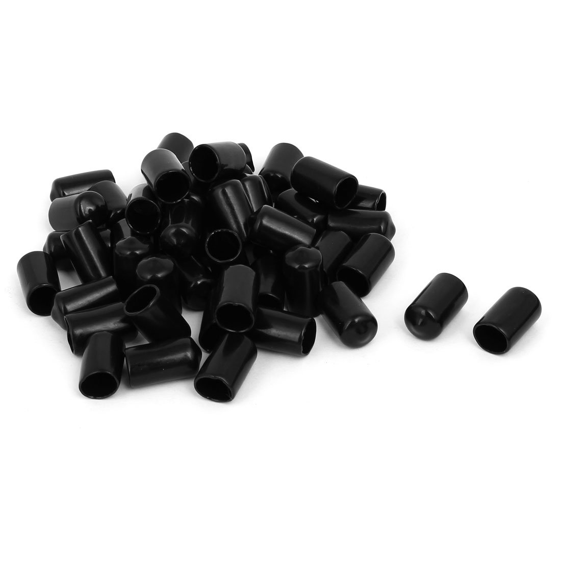 sourcingmap 11mm Inner Dia Rubber Hose End Cap Screw Thread Protector Cover Black 50pcs