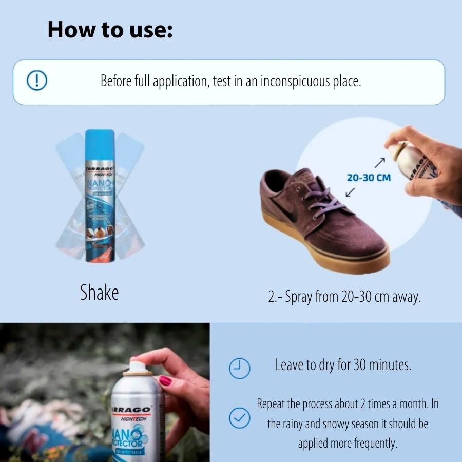 Tarrago Hightech Nano Protector Spray - Shoe Protector Spray Waterproof ...