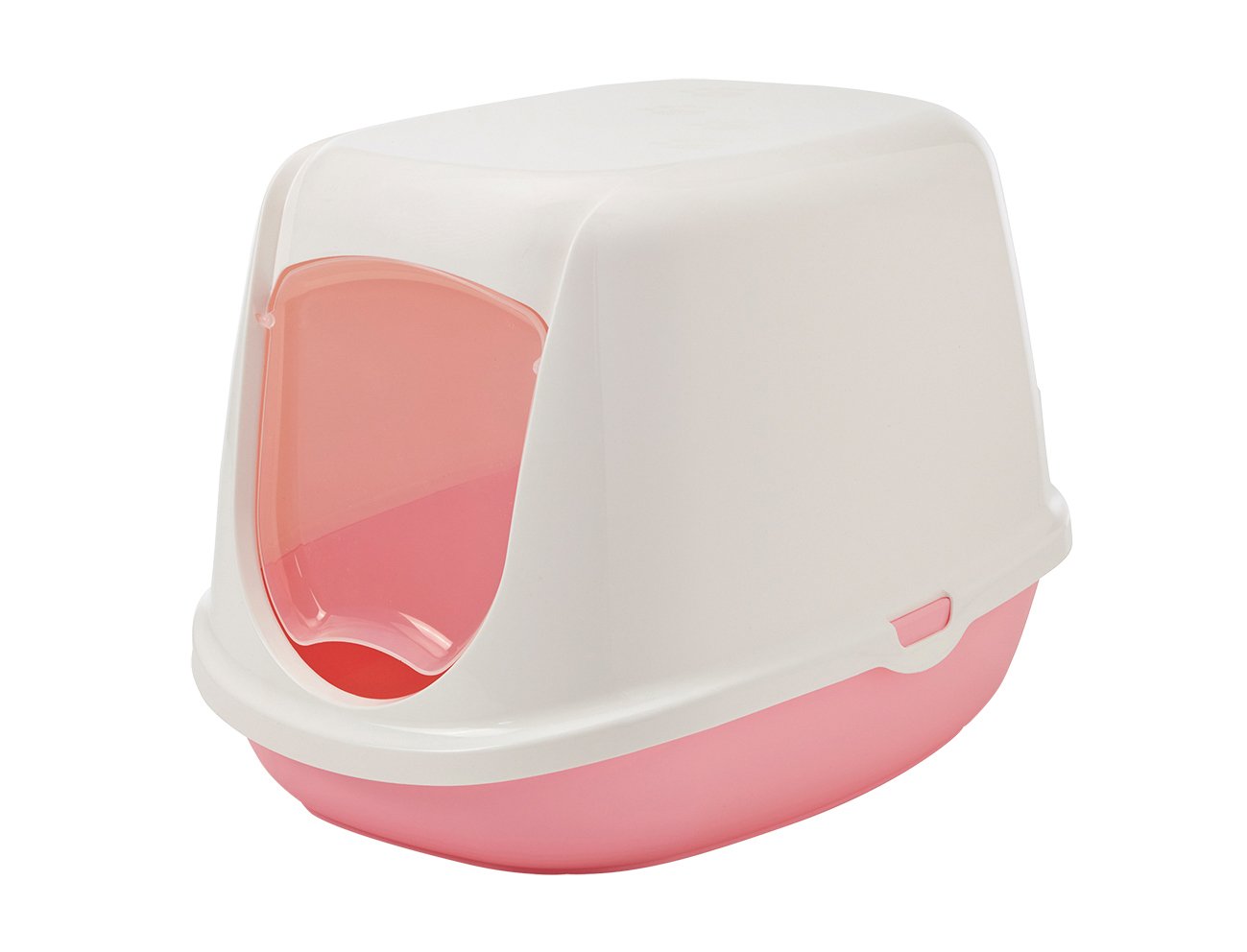 Savic Cat Litter Pan Duchesse with Door, 44 x 35 x 32 cm, Pink-White