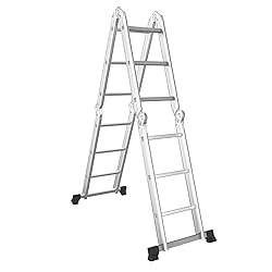 Giantex 7-in-1 12 Ft Tall Folding Step Ladder, Max