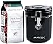 Mixpresso 16 Oz Black Coffee Canister, Stainless Steel Airtight Coffee Container, Ground Coffee Bean Storage with Date Tracker, Vacuum Sealed Espresso Airtight Container, Coffee Jar, Sugar Container