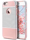 iPhone 6s Case, iPhone 6 Case, ULAK Hybrid Slim Case With Hard PC and Inner TPU Cover for Apple iPhone 6S 4.7 Inch & iPhone 6 4.7 Inch Device (Rose Gold/Pink/Minimal Stripes)