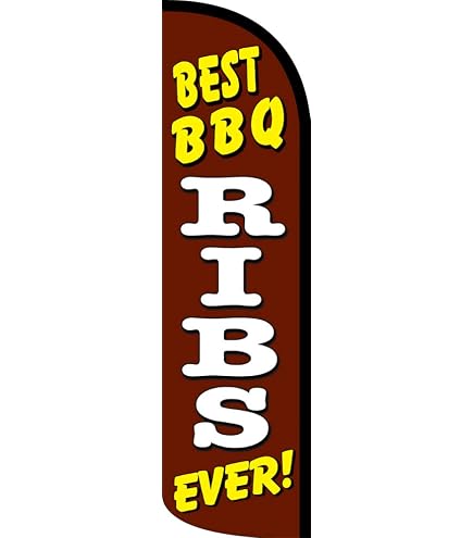 BBQ Brisket Premium Feather Flag Bundle – Windless Flag Kit With Complete Setup