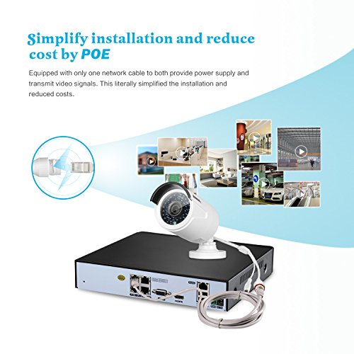 SANNCE-New-1080P-2-Megapixel-1920-x-1080p-POE-Video-Security-System-and-4-1920TVL-Outdoor-Bullet-IP-Cameras-with-100ft-Night-VisionWeatherproof-Metal-Housing-1TB-HDD-Power-over-Ethernet-White