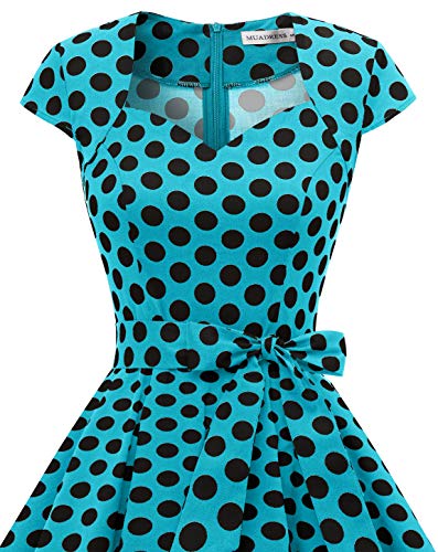 MuaDress Jurk Retro Jaren 50s 60s Cap Mouwen Vintage Rockabilly Prom Swing Jurken - Image 6