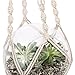 WIWAPLEX Macrame 2 Pack Cotton Rope Indoor Outdoor, 4 Legs Plant Hanger Brackets, Flower Pot Hanging Plant Holder for Home Decorations 40 Inches(White)