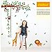 Chart Height Measurement Growth Chart Tree Monkeys and Animals Nursery Wall Decals Stickers Wall Decal Decor Sticker Removable r for Nursery Playroom Girls and Boys Children's Bedroom