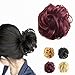 FESHFEN Scrunchy Scrunchies Synthetic Hair Bun Updo Hair Pieces Ponytail Hair Extensions Wavy Curly Messy Hair Bun Extensions Donut Hair Chignons Piece Wig