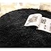 moonrug Ultra Soft Fluffy Oval Area Rugs Shaggy Living Room Rug Solid Color Non-Slip Bedroom Bedside Rug Runners 2.7' x 5.3', Black