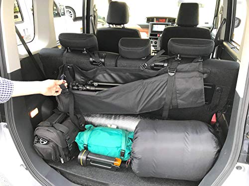 KINGBERWI Car Trunk Organizer Backseat Storage Foldable Cargo Hanging Bag, Black