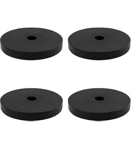 Uxcell 2-Pack Thick Rubber Spacers – 3-1/8 Inch OD X 1/2 Inch ID X 1 Inch Thick, Anti-Vibration Flat Washers For Machinery & Furniture