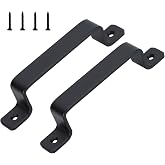 Barn Door Handle,Heavy Duty Rustic Gate Pull for Sliding,7.4 Inch,2 Pack | Heavy Duty Sliding Barn Door Pulls for Indoor/Outdoor Use,Gate,Shed,Garage,Closet,Drawer,Rustic Black Finish