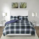 Madison Park Essentials Parkston Down Alternative Comforter Mini Set, Full/ Queen, Navy