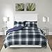 Madison Park Essentials Parkston Plaid Comforter, Matching Sham, 3M Scotchguard Stain Release Cover, Hypoallergenic All Season Bedding-Set, Twin/TwinXL, Navy, 2 Piece