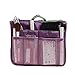 Potelin Women's Multifunction Cosmetic Handbag,Travel Thicken Double Zipper Organizer Wash Bag (1Pcs,Purple)