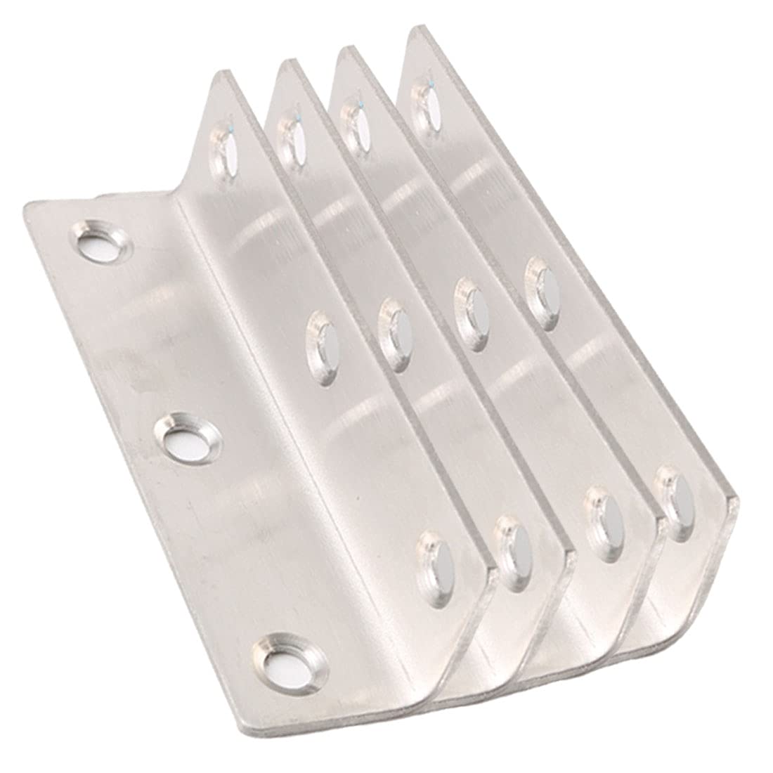 sourcing map 4pcs Angle Bracket Metal 100x25mm Corner Fastener L Shaped Right Angle Bracket Corner Protector Shelf Support for Furniture