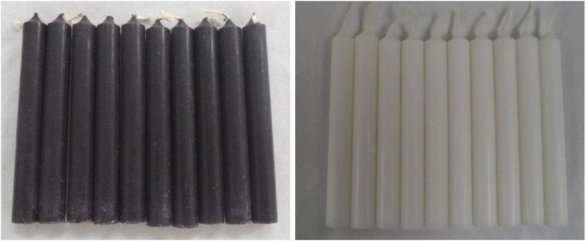 Glob 20 Mini 4'' Chime Spell Candles: 10 Black & 10 White (Ritual Altar Wicca)