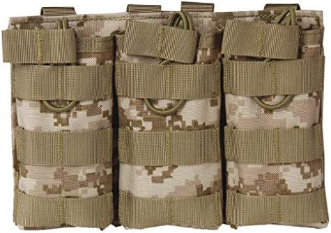 Nowear Camouflage Solid Triple Magazine Pouch Nylon Molle Outdoor Hunting Hiking Utility Accessories Storage Bag