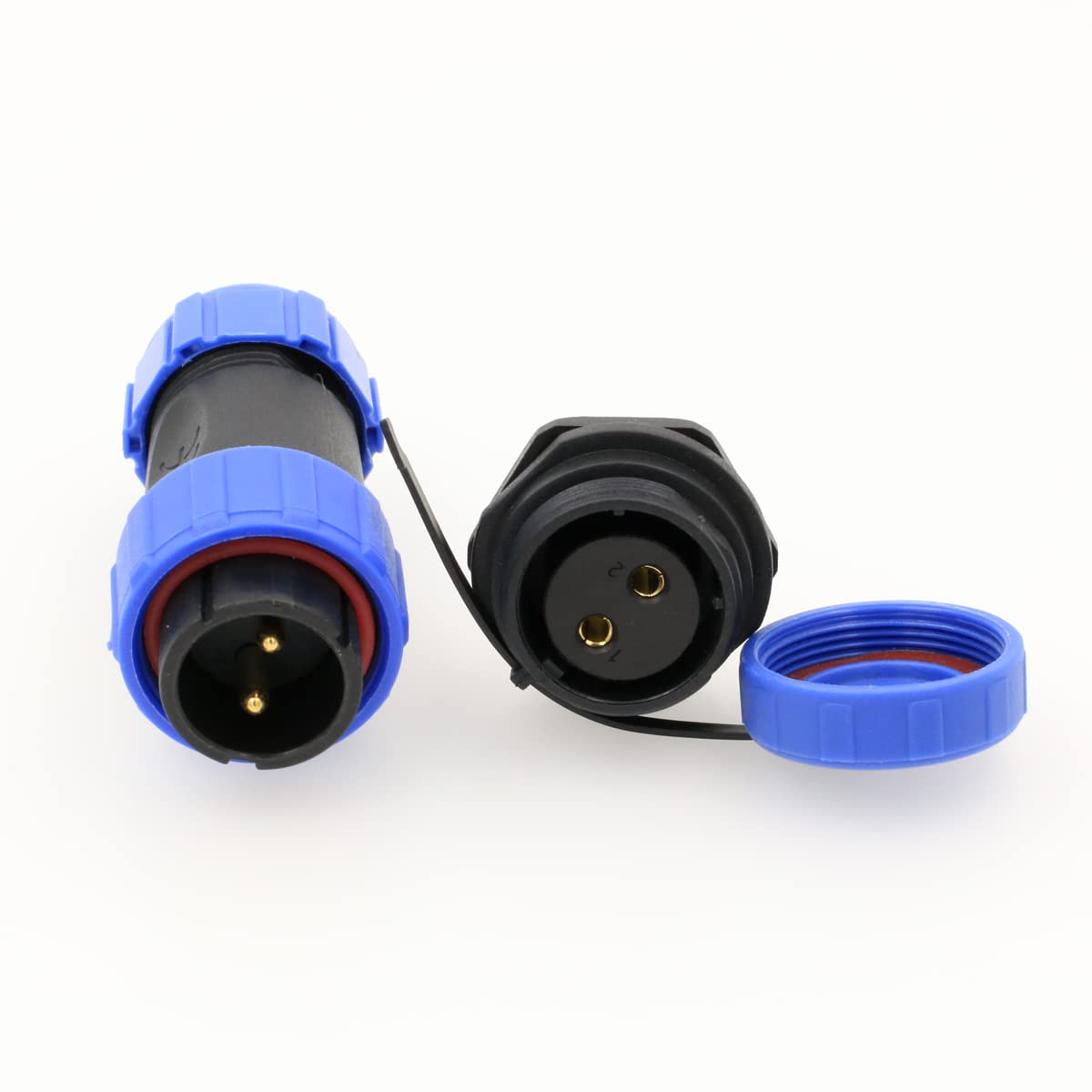 DRRI HE21 IP68 2Pin Waterproof Panel Mount Circular Aviation Cable Connector 30A 500V (2Pin)