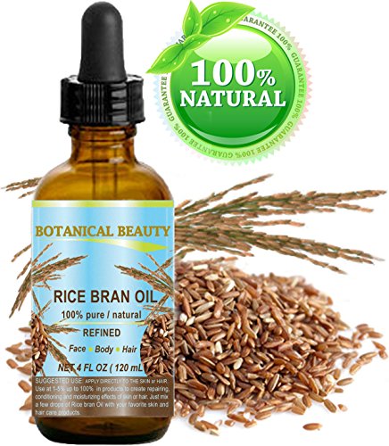 RICE BRAN OIL Oryza sativa. 100% Pure Natural Refined PREMIUM Undiluted Cold Pressed Carrier Oil for for FACE, BODY, HANDS, FEET, NAILS & HAIR and LIP CARE. 4 Fl. oz. - 120 ml. - Thumbnail 6