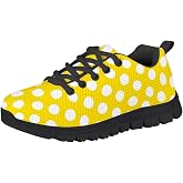 Dellukee Boys Girls Fashion Sneakers Kids Orange/Yellow/Blue/Black Solid Color Polka Dot Walking Running Shoes
