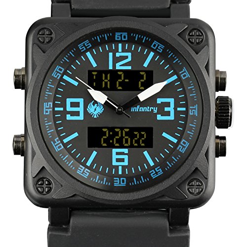 Infantry big face mens tactical military watch large sp…