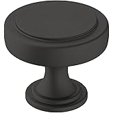 Amerock | Cabinet Knob | Matte Black | 1-1/2 inch (38 mm) Diameter | Exceed | 1 Pack | Drawer Knob | Cabinet Hardware
