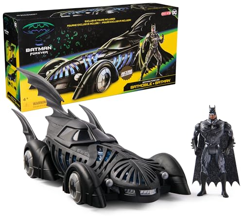 - Batman Forever - Batmobile + Figurine Batman Retro Collection - Figurine Articulée - Créez Vos Propres Combats Masqués - Super Héros - Jouet À Collectionner - Jouet Enfant 4 Ans Et +